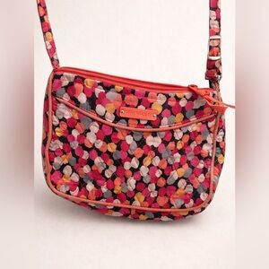 Vera Bradley Quilted Crossbody Shoulder Bag Pink Multicolor Floral Zip Top